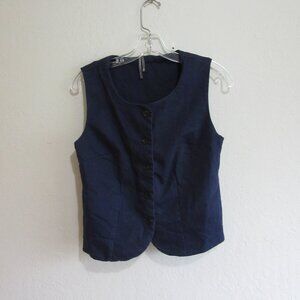 ANTHROPOLOGIE Blue Sleeveless Button XXS Denim Blouse